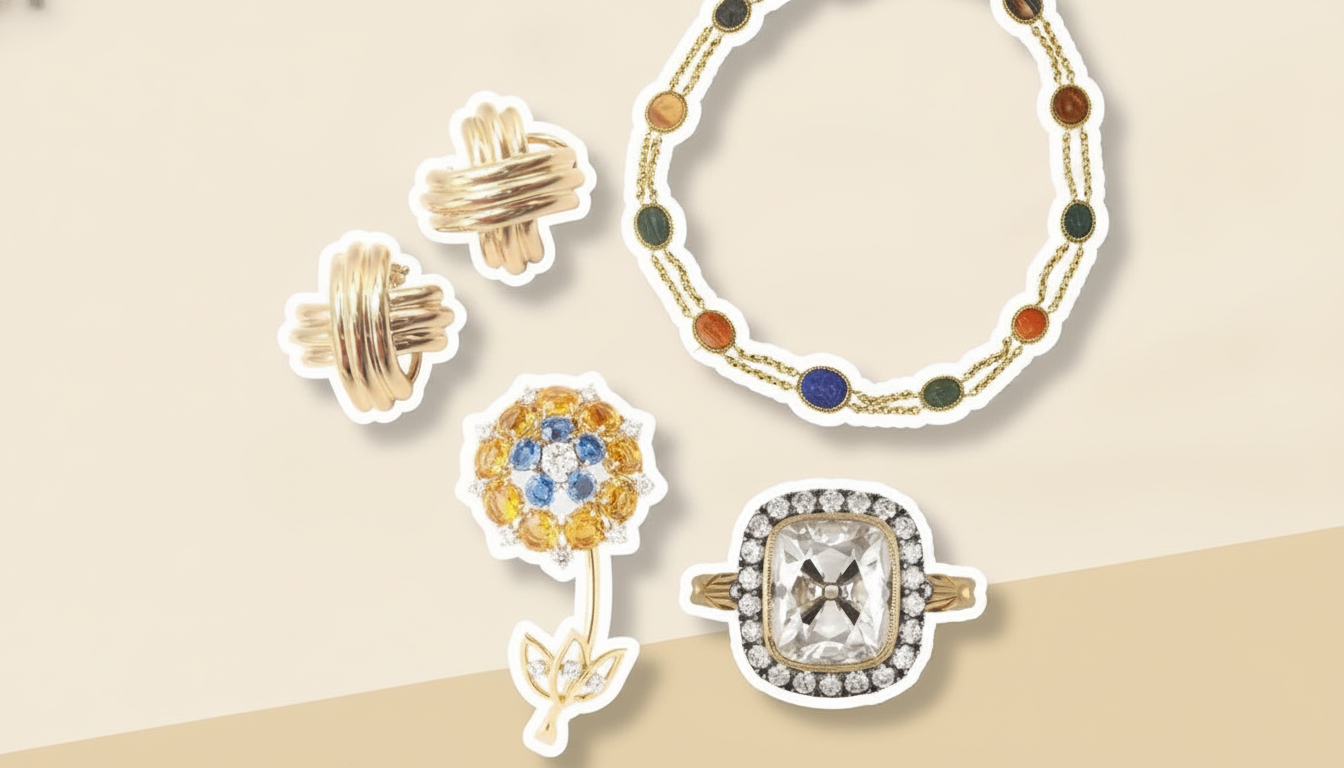 A close-up of a vintage 1970s Cartier Love Bracelet displayed in an antique store, highlighting its enduring value and appeal.