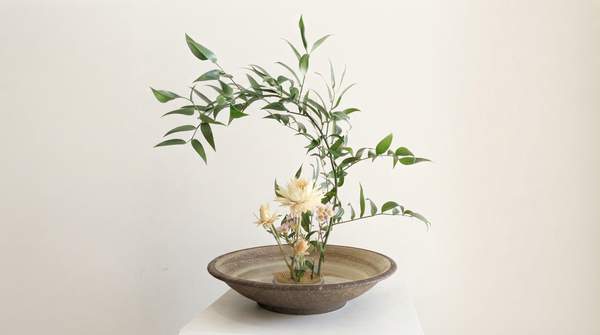 Editorial illustration for Ikebana for Minimalist Interiors: Turning Kanso, Ma, and Asymmetry Into Design Decisions